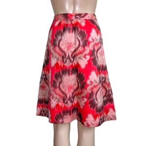 Tory Burch Pink Ikat Silk Aline Skirt NWT Size 8